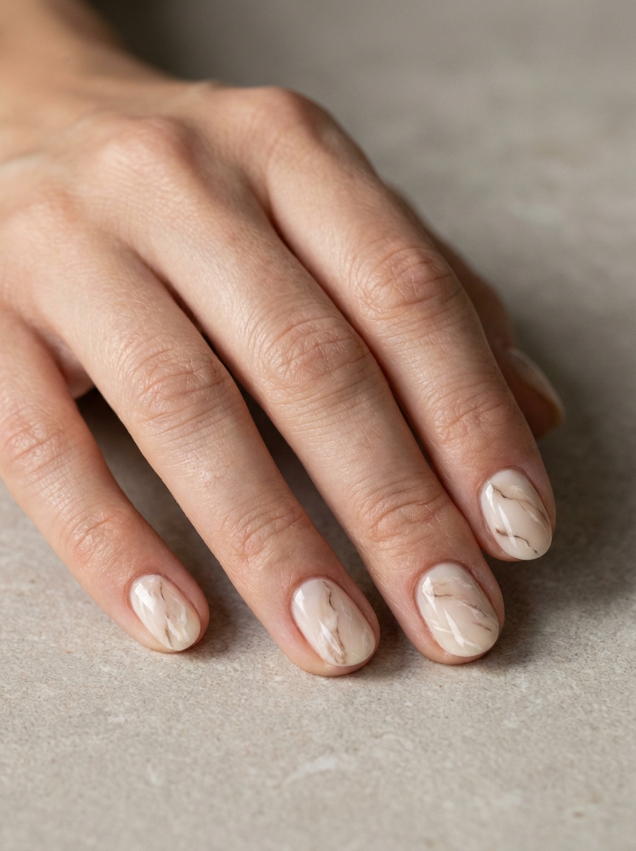 Beige Marble Nails als Beige Nägel Ideen Inspiration 2026